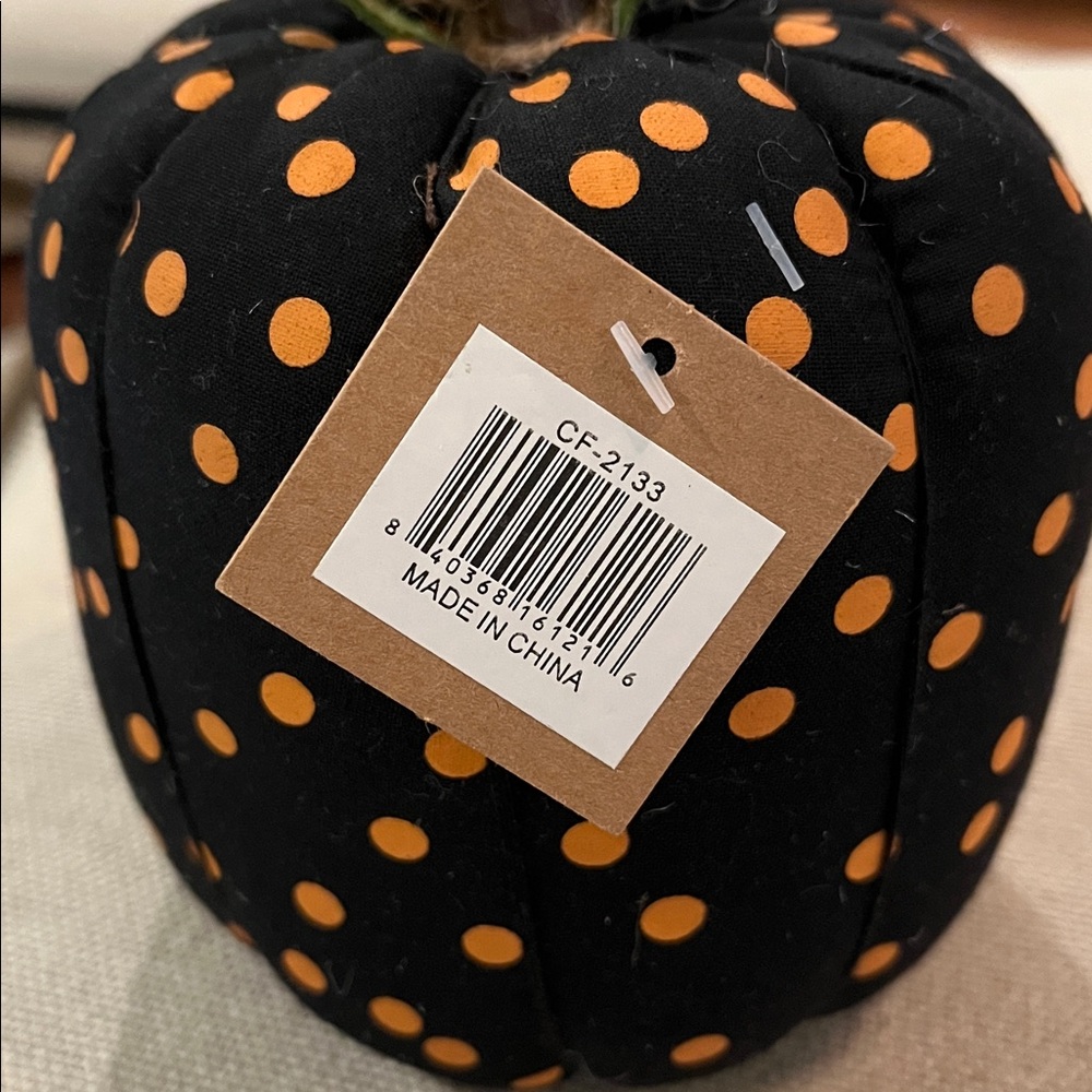 Patterned Fabric Pumpkin/Orange Polka Dot-Large/NWT - Picture 6 of 10